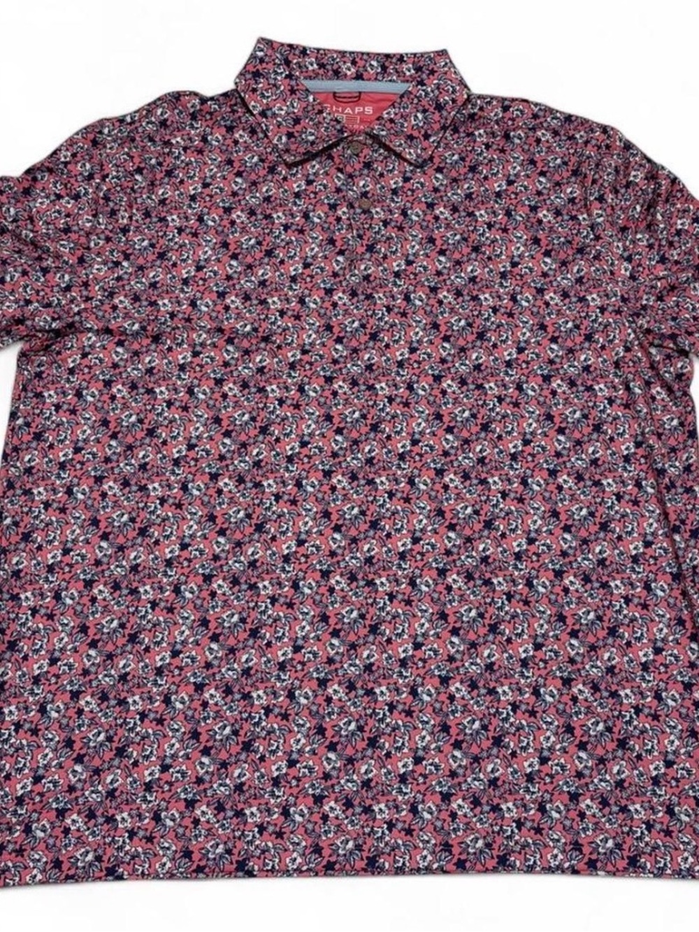 Chaps Men's Pink Navy Floral Polo